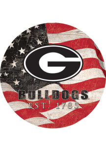 Georgia Bulldogs Team Color Flag 12 Inch Circle Sign