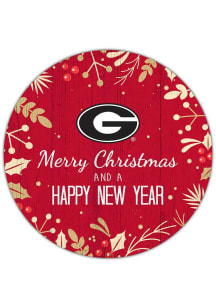 Georgia Bulldogs Merry Christmas and New Year Circle Sign