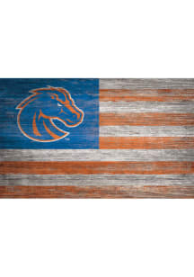 Boise State Broncos Distressed Flag 11x19 Sign