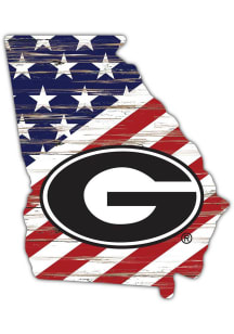 Georgia Bulldogs 12 Inch USA State Cutout Sign