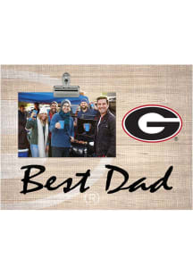 Georgia Bulldogs Best Dad Burlap Clip Picture Frame