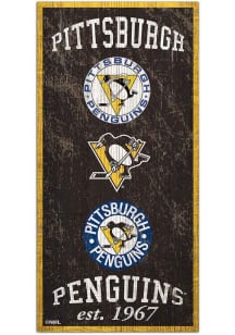 Pittsburgh Penguins 6X12 Heritage Logos Sign