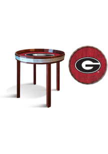 Georgia Bulldogs 24 Inch Barrel Top Side Red End Table
