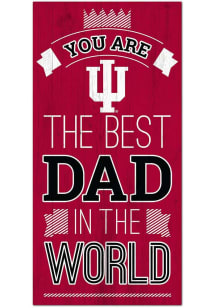 Red Indiana Hoosiers Best Dad in the World Sign