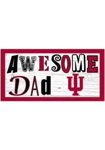 Red Indiana Hoosiers Awesome Dad Sign