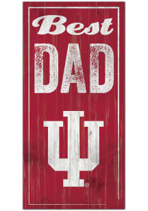 Red Indiana Hoosiers Best Dad Sign