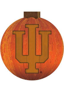 Red Indiana Hoosiers Halloween Pumpkin Sign