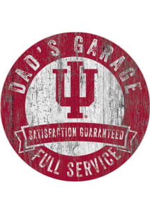 Red Indiana Hoosiers Dads Garage Sign