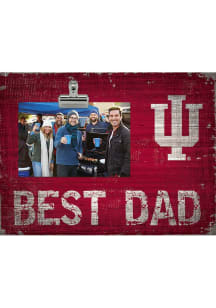 Red Indiana Hoosiers Best Dad Clip Picture Frame