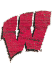 Wisconsin Badgers Distressed Logo Cutout Sign