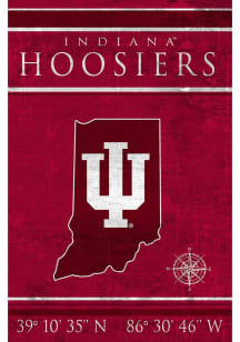 Indiana Hoosiers Coordinates 17x26 Sign