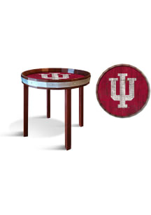 Indiana Hoosiers 24 Inch Barrel Top Side Red End Table