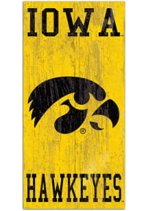 Black Iowa Hawkeyes Heritage Logo 6x12 Sign