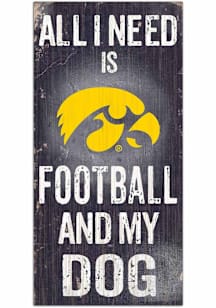Iowa Hawkeyes Football and My Dog Sign - Black