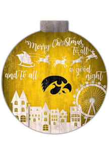Iowa Hawkeyes Christmas Village Sign - Black