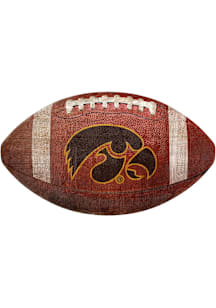 Iowa Hawkeyes Baseball Shaped Sign - Black