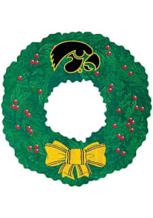 Iowa Hawkeyes Team Wreath 16 Inch Sign - Black