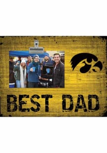 Black Iowa Hawkeyes Best Dad Clip Picture Frame