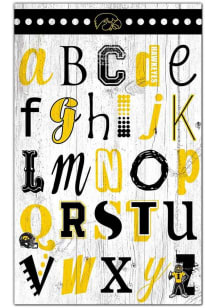 Black Iowa Hawkeyes Alphabet Sign