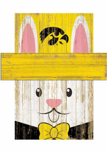 Black Iowa Hawkeyes Easter Bunny Head Sign