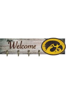 Black Iowa Hawkeyes Coat Hanger Sign