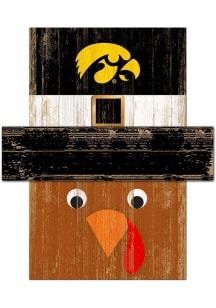 Black Iowa Hawkeyes Turkey Head Sign