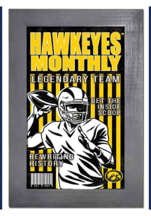 Black Iowa Hawkeyes 11x19 Framed Monthly Sign