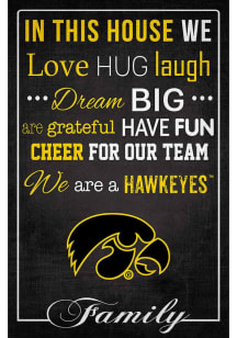 Iowa Hawkeyes In This House 17x26 Sign