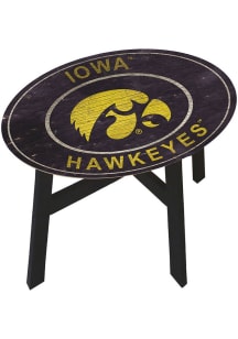Iowa Hawkeyes Logo Heritage Side Black End Table