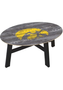 Iowa Hawkeyes Distressed Wood Black Coffee Table