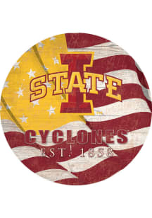 Iowa State Cyclones Team Color Flag 12 Inch Circle Sign