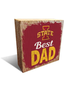 Iowa State Cyclones Best Dad Block Sign