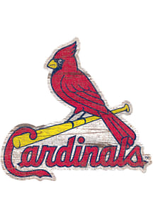 St Louis Cardinals Distressed Logo Cutout Sign