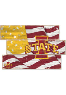 Iowa State Cyclones Flag 3 Plank Sign