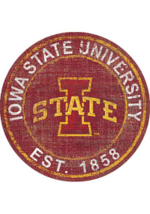 Iowa State Cyclones Round Heritage Logo Sign