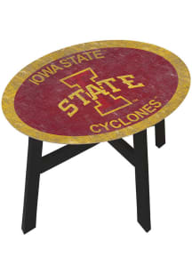 Iowa State Cyclones Distressed Side Red End Table