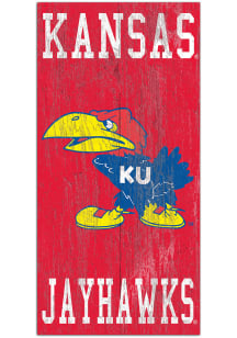Kansas Jayhawks Heritage Logo 6x12 Sign