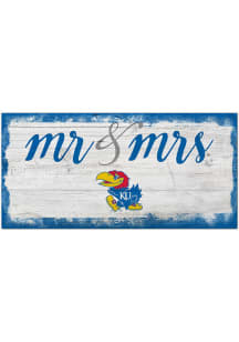 Kansas Jayhawks Script Mr and Mrs Sign
