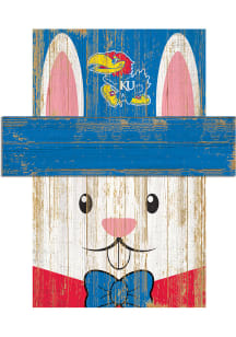 Kansas Jayhawks Easter Bunny  Head 6x5 Sign