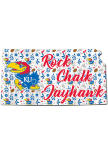 Kansas Jayhawks Floral State Sign