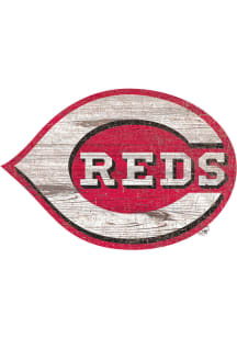 Cincinnati Reds Distressed Logo Cutout Sign