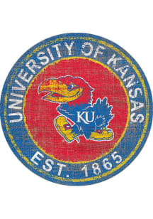 Kansas Jayhawks Round Heritage Logo Sign