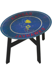 Kansas Jayhawks Logo Heritage Side Blue End Table