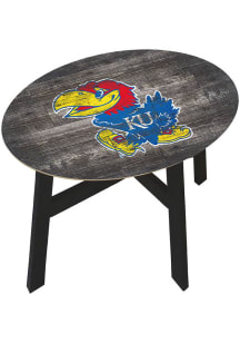 Kansas Jayhawks Logo Heritage Side Blue End Table