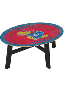Kansas Jayhawks Team Color Logo Blue Coffee Table