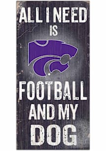 K-State Wildcats Football and My Dog Sign - Purple