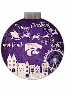 K-State Wildcats Christmas Village Sign - Purple