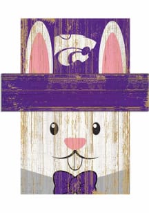 Purple K-State Wildcats Easter Bunny Head Sign