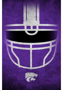 Purple K-State Wildcats Ghost Helmet 17x26 Sign