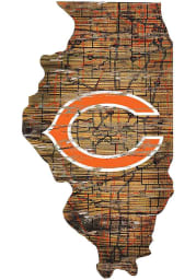 Chicago Bears Distressed State 24 Inch Sign